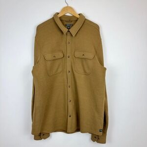 Toad&Co Mens XL Moonwalk‎ LS Shirt Organic Cotton Blend Waffle Knit Tan Brown